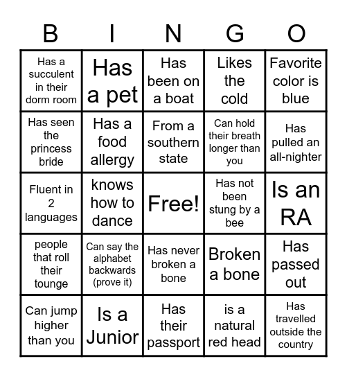 Icebreaker Bingo Card #2 Bingo Card