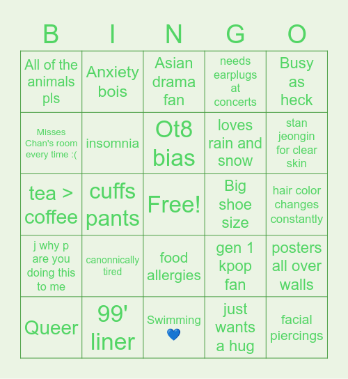 How shrimpy are you? Bingo Card