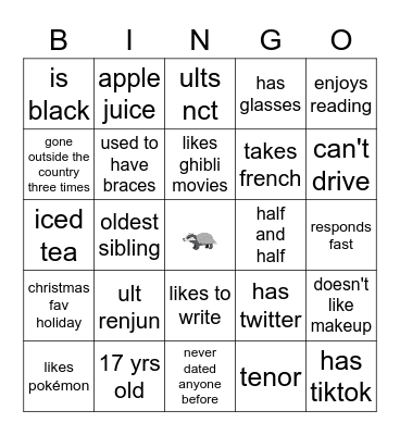 all ab me Bingo Card