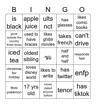 all ab me Bingo Card