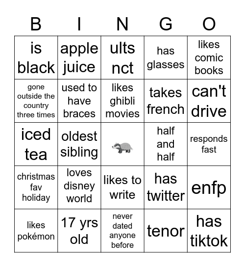 all ab me Bingo Card