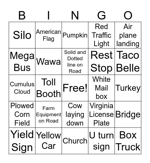 Delaware Bingo A Bingo Card