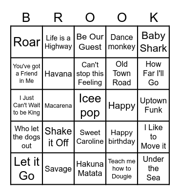 Kids Birthday Bingo Card