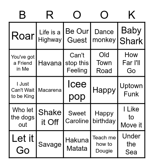 Kids Birthday Bingo Card