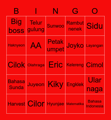 JAEHYUN’s Bingo Card