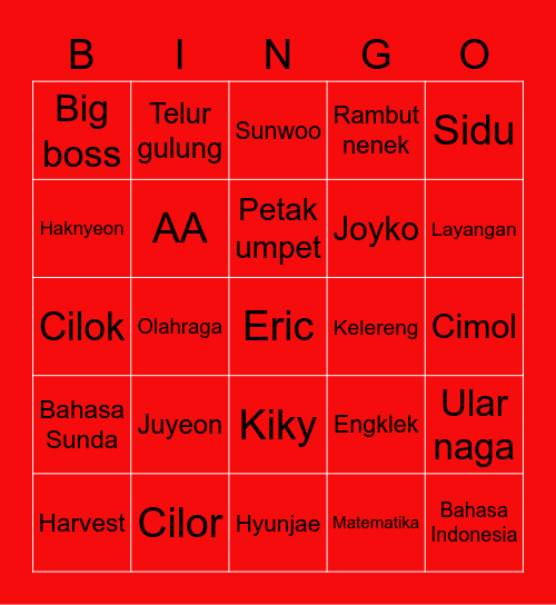 JAEHYUN’s Bingo Card