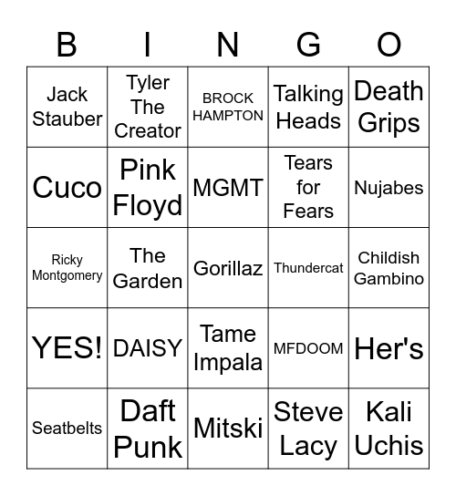 CarterCore Bingo Card