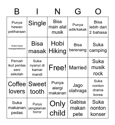 Find someone who.... Bingo Card