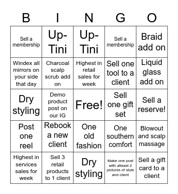 DRYBAR BINGO BASH Bingo Card
