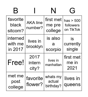 Find the person or answer correctly Bingo Card