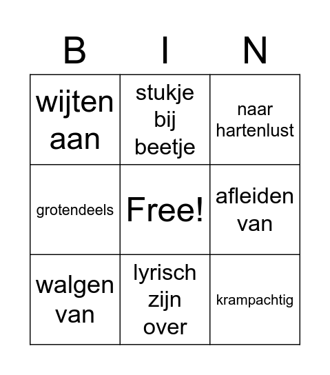 Thema 6 Bingo Card