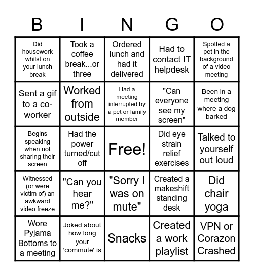 Remote Bingo Card