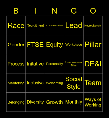 DE&I Bingo Card