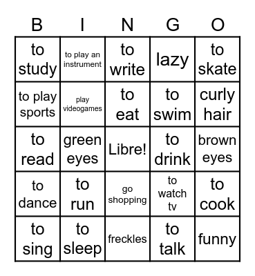 Me gusta & descripciones Bingo Card