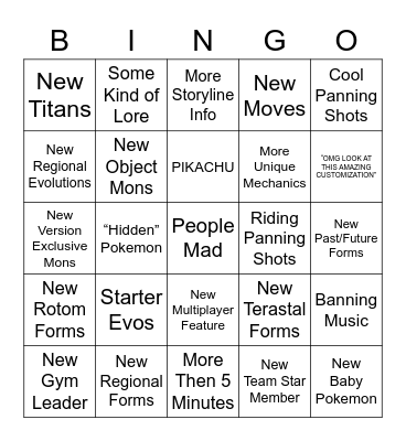 FINAL SV TRAILER BINGO Card