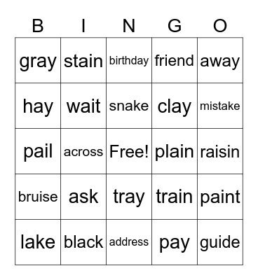 Module 4 Week 2 Spelling Bingo Card