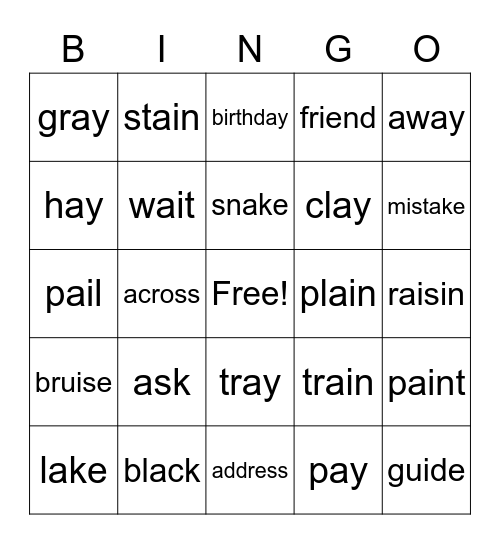 Module 4 Week 2 Spelling Bingo Card