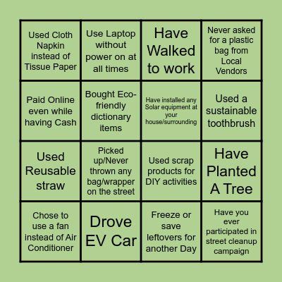 TotalEnergies Bingo Card