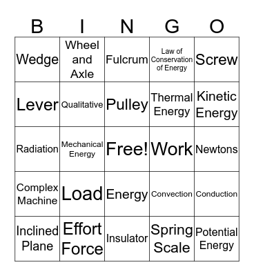 Energy Benchmark Review BINGO Card