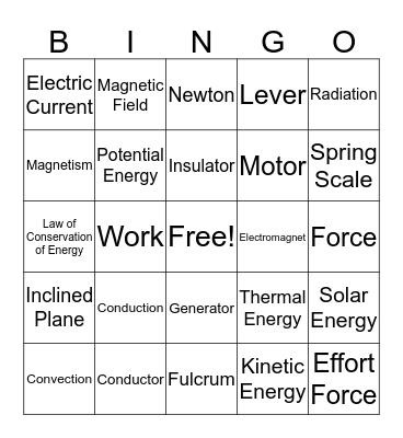 Energy Benchmark Review BINGO Card