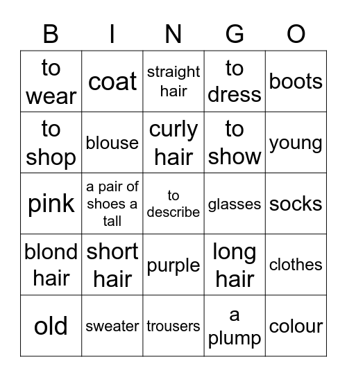 Bingo Unit `1 Bingo Card