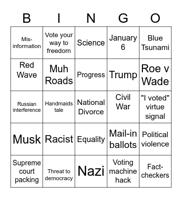 Muh Democracy Bingo Card