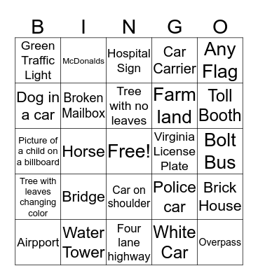 Delaware Bingo  C  Bingo Card