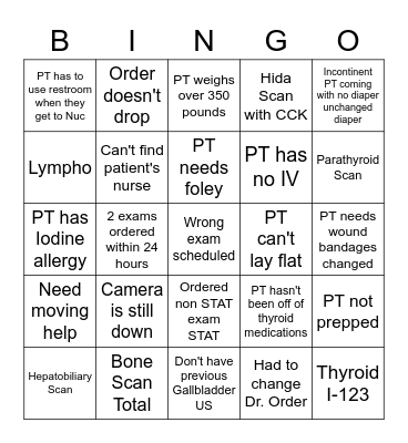 NUC MED BINGO Card