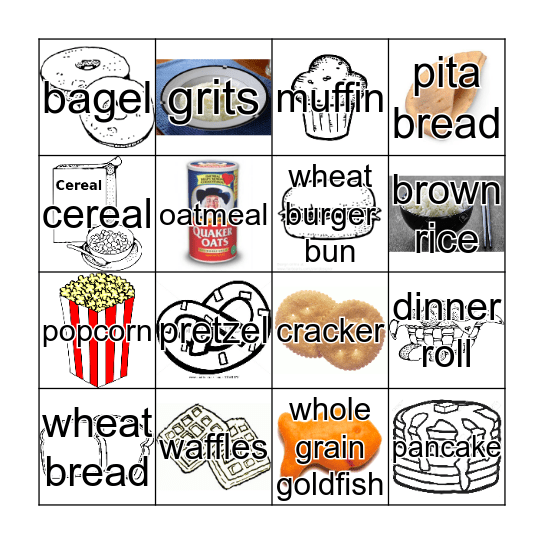 Whole Grains BINGO  Bingo Card