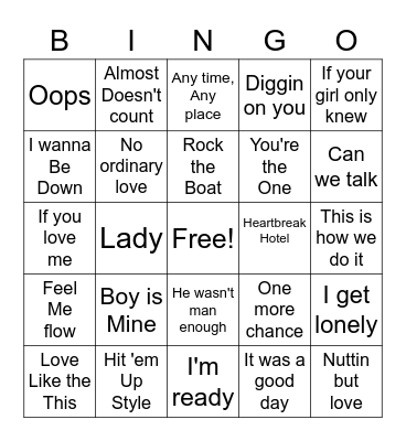 90's Mixtape Bingo Card