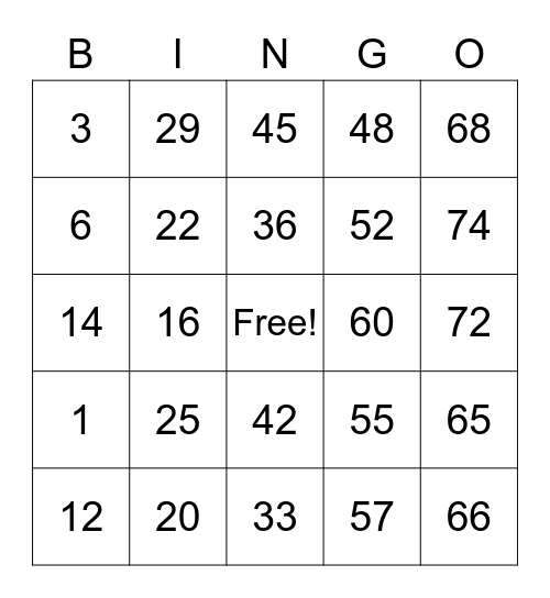 Finance & Accounting BINGO Game Bingo Card