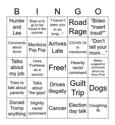 Mom-Mom Bingo Card
