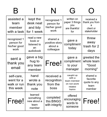 Micronetbd Gratitude at Work Bingo Card