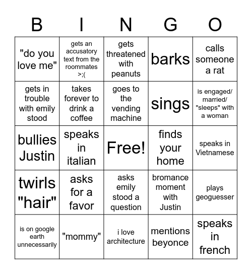 Dom Bingo Card