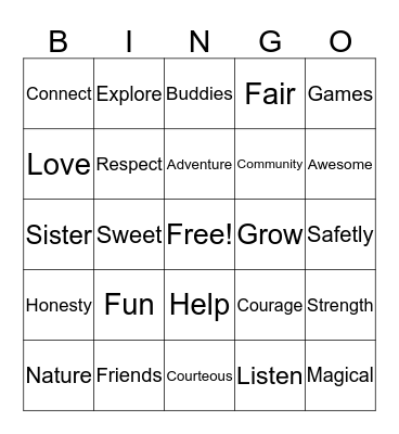 Troop 4110 BINGO Card