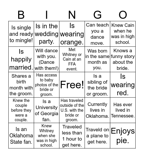 Find someone who... Bingo Card