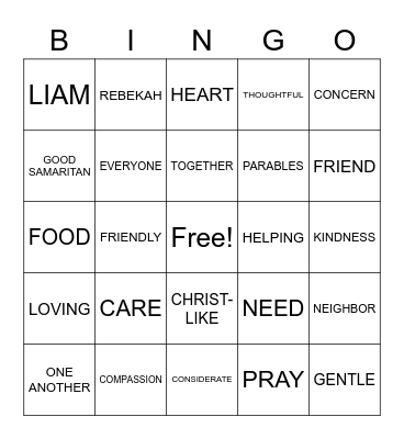 NO MATTER WHO, WHEN IT'S UP TO YOU - BE SURE TO CARE! Bingo Card