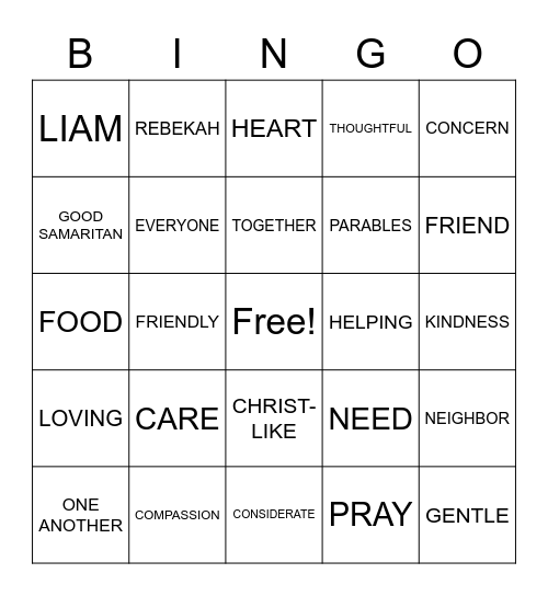 NO MATTER WHO, WHEN IT'S UP TO YOU - BE SURE TO CARE! Bingo Card