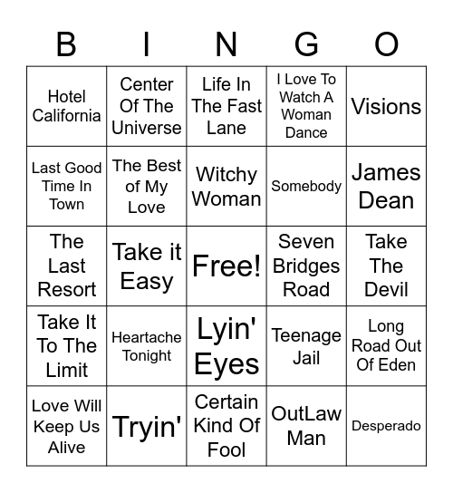 Eagles Bingo Card