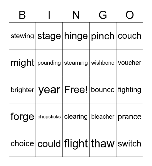 Level 36 Bingo Card