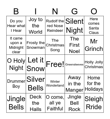 CHRISTMAS CAROLS Bingo Card