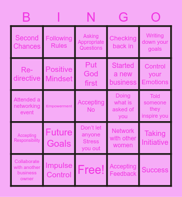 Women Uplifting women Bingo Card