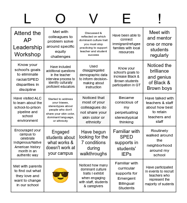 LOVE! Bingo Card