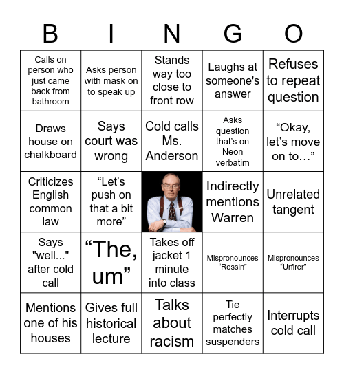 Mann Bingo Card