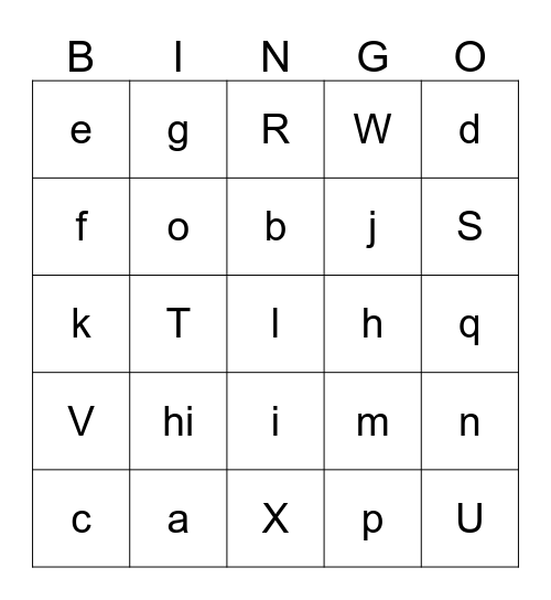 Cub Scout Bingo Card