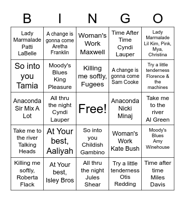 He Said, She Said.  Who sang it better? Bingo Card