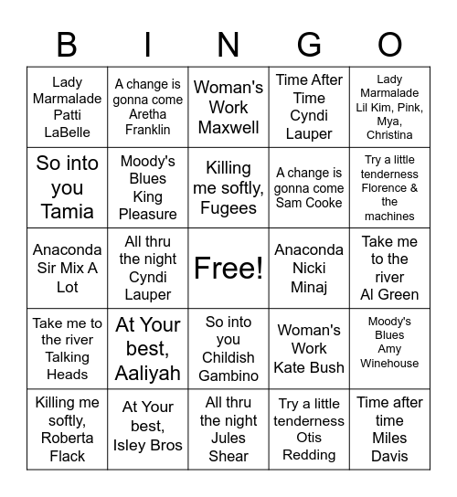 He Said, She Said.  Who sang it better? Bingo Card