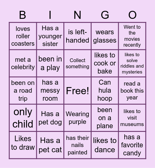 Making Conversation Bingo Card