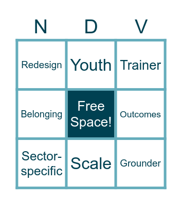 New Door Ventures Bingo Card