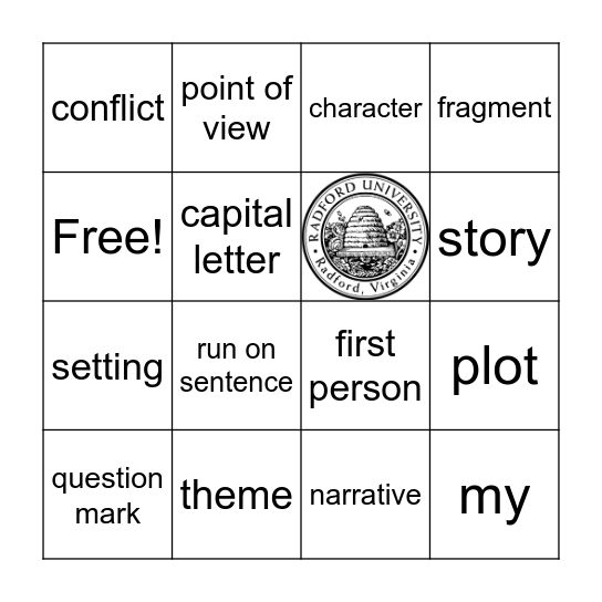 WRITING Bingo Card